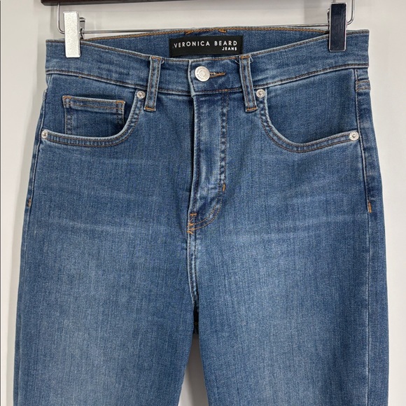 Veronica Beard Carly Kick Flare High Rise Crop Jean in Sierra Wash - Size 27 - Picture 4 of 9